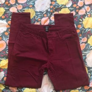 Burgundy Skinny Jeans